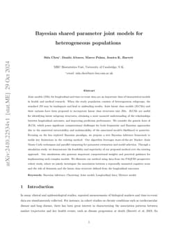 Bayesian shared parameter joint models for heterogeneous populations