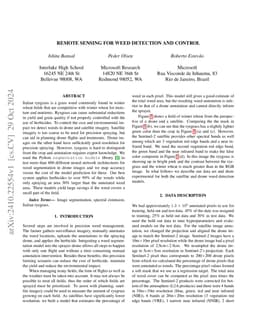 Remote Sensing for Weed Detection and Control