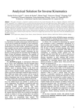 Analytical Solution for Inverse Kinematics