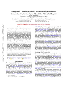 Toxicity of the Commons: Curating Open-Source Pre-Training Data