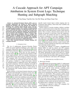 A Cascade Approach for APT Campaign Attribution in System Event Logs:
  Technique Hunting and Subgraph Matching