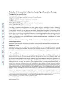 Designing AI Personalities: Enhancing Human-Agent Interaction Through
  Thoughtful Persona Design