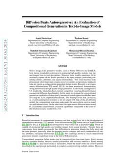 Diffusion Beats Autoregressive: An Evaluation of Compositional Generation in Text-to-Image Models