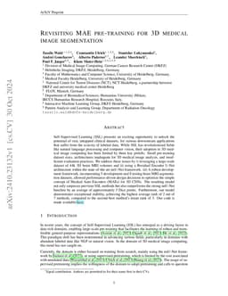 Revisiting MAE pre-training for 3D medical image segmentation