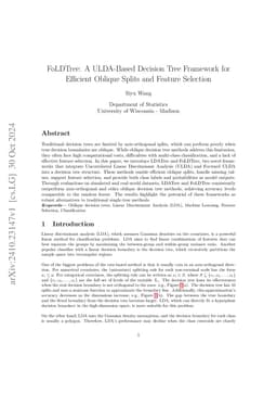 FoLDTree: A ULDA-Based Decision Tree Framework for Efficient Oblique Splits and Feature Selection