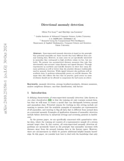 Directional anomaly detection