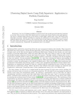 Clustering Digital Assets Using Path Signatures: Application to
  Portfolio Construction