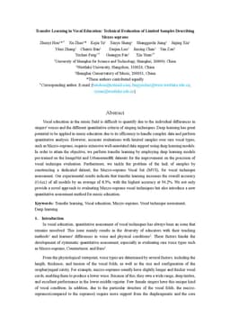Transfer Learning in Vocal Education: Technical Evaluation of Limited
  Samples Describing Mezzo-soprano