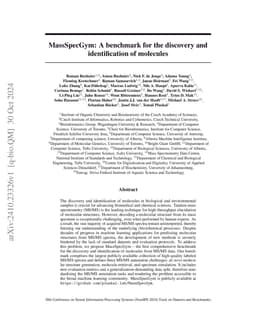 MassSpecGym: A benchmark for the discovery and identification of molecules