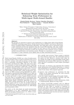 Relational Weight Optimization for Enhancing Team Performance in
  Multi-Agent Multi-Armed Bandits