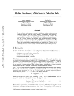 Online Consistency of the Nearest Neighbor Rule