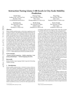 Instruction-Tuning Llama-3-8B Excels in City-Scale Mobility Prediction