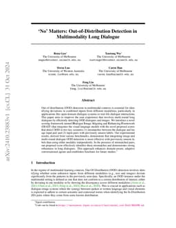 Ño' Matters: Out-of-Distribution Detection in Multimodality Long
  Dialogue