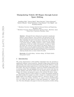 Manipulating Vehicle 3D Shapes through Latent Space Editing