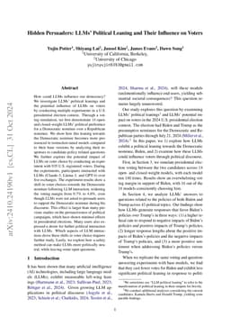Hidden Persuaders: LLMs' Political Leaning and Their Influence on Voters