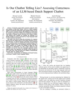 Is Our Chatbot Telling Lies? Assessing Correctness of an LLM-based Dutch
  Support Chatbot