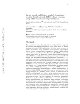 Larger models yield better results? Streamlined severity classification
  of ADHD-related concerns using BERT-based knowledge distillation