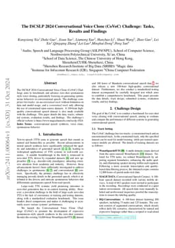 The ISCSLP 2024 Conversational Voice Clone (CoVoC) Challenge: Tasks,
  Results and Findings