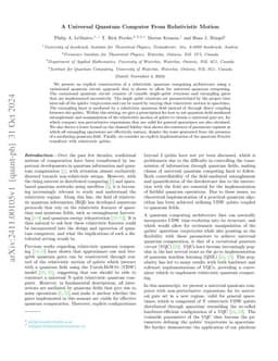 A Universal Quantum Computer From Relativistic Motion