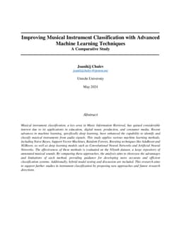 Improving Musical Instrument Classification with Advanced Machine
  Learning Techniques