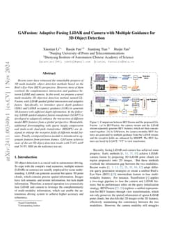 GAFusion: Adaptive Fusing LiDAR and Camera with Multiple Guidance for 3D
  Object Detection