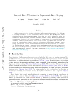 Towards Data Valuation via Asymmetric Data Shapley