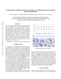 Automated Classification of Cell Shapes: A Comparative Evaluation of
  Shape Descriptors