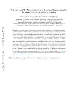 Fast and scalable Wasserstein-1 neural optimal transport solver for single-cell perturbation prediction