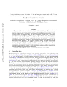 Nonparametric estimation of Hawkes processes with RKHSs