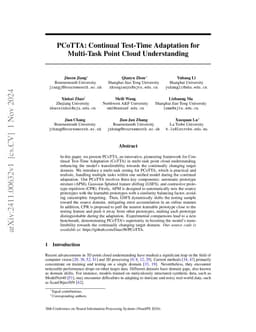 PCoTTA: Continual Test-Time Adaptation for Multi-Task Point Cloud
  Understanding