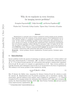 Why do we regularise in every iteration for imaging inverse problems?
