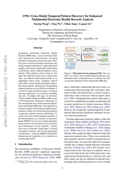 CTPD: Cross-Modal Temporal Pattern Discovery for Enhanced Multimodal
  Electronic Health Records Analysis