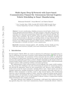 Multi-Agent Deep Q-Network with Layer-based Communication Channel for
  Autonomous Internal Logistics Vehicle Scheduling in Smart Manufacturing