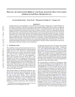 Private, Augmentation-Robust and Task-Agnostic Data Valuation Approach
  for Data Marketplace