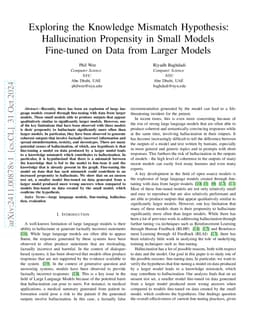 Exploring the Knowledge Mismatch Hypothesis: Hallucination Propensity in
  Small Models Fine-tuned on Data from Larger Models