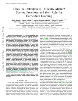 Does the Definition of Difficulty Matter? Scoring Functions and their
  Role for Curriculum Learning