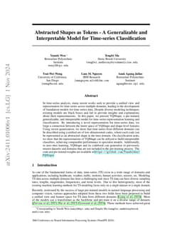 Abstracted Shapes as Tokens -- A Generalizable and Interpretable Model for Time-series Classification