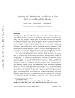 Capturing and Anticipating User Intents in Data Analytics via Knowledge
  Graphs