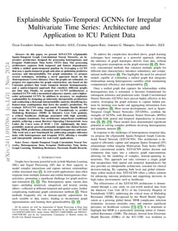 Explainable Spatio-Temporal GCNNs for Irregular Multivariate Time
  Series: Architecture and Application to ICU Patient Data