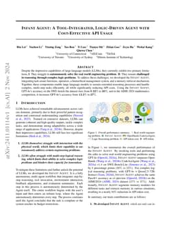 Infant Agent: A Tool-Integrated, Logic-Driven Agent with Cost-Effective
  API Usage