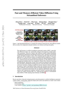 Fast and Memory-Efficient Video Diffusion Using Streamlined Inference