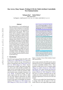 One Arrow, Many Targets: Probing LLMs for Multi-Attribute Controllable
  Text Summarization