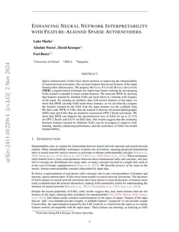 Enhancing Neural Network Interpretability with Feature-Aligned Sparse
  Autoencoders