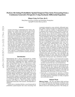 ProGen: Revisiting Probabilistic Spatial-Temporal Time Series
  Forecasting from a Continuous Generative Perspective Using Stochastic
  Differential Equations