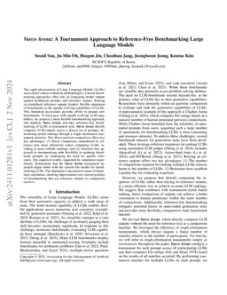 Varco Arena: A Tournament Approach to Reference-Free Benchmarking Large Language Models