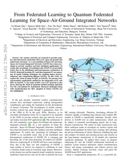 From Federated Learning to Quantum Federated Learning for
  Space-Air-Ground Integrated Networks