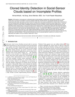 Cloned Identity Detection in Social-Sensor Clouds based on Incomplete
  Profiles