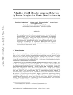 Adaptive World Models: Learning Behaviors by Latent Imagination Under
  Non-Stationarity