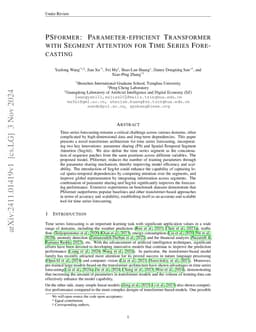 PSformer: Parameter-efficient Transformer with Segment Attention for Time Series Forecasting