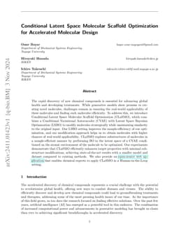Conditional Latent Space Molecular Scaffold Optimization for Accelerated
  Molecular Design